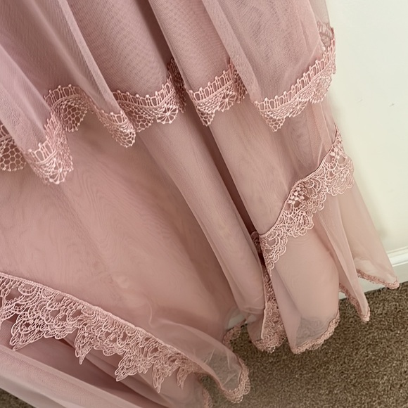 4, BCBG Maxazria, Embroidered and Layered Tulle, Open Side, Dress - Picture 5 of 6